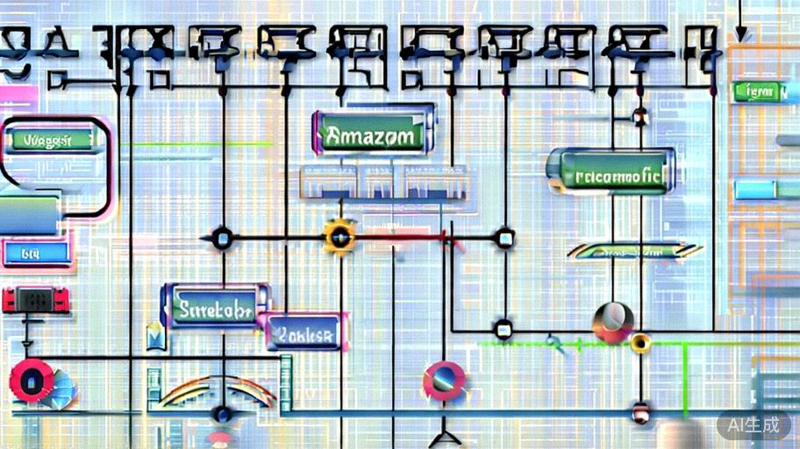 亚马逊站内广告与社交媒体联动策略流程图 - 展示从社媒曝光到亚马逊品牌搜索再到商品投放的流量路径