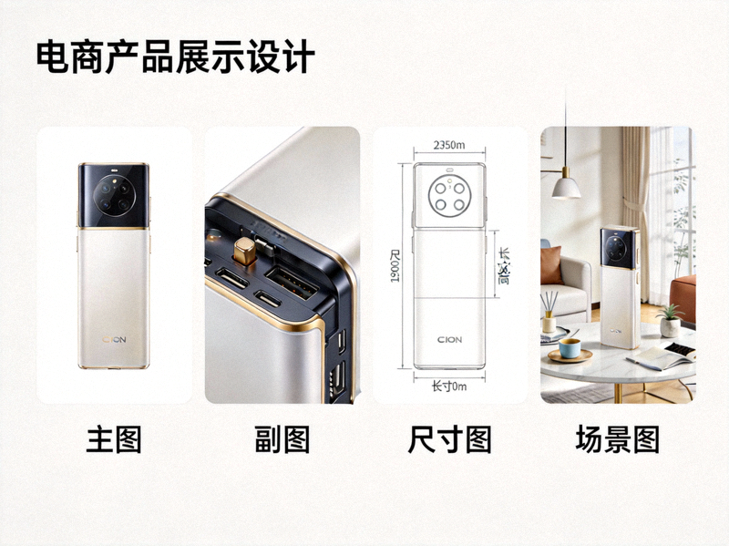 亚马逊Listing图片优化示例 - 展示主图、副图、尺寸图、场景图的排列